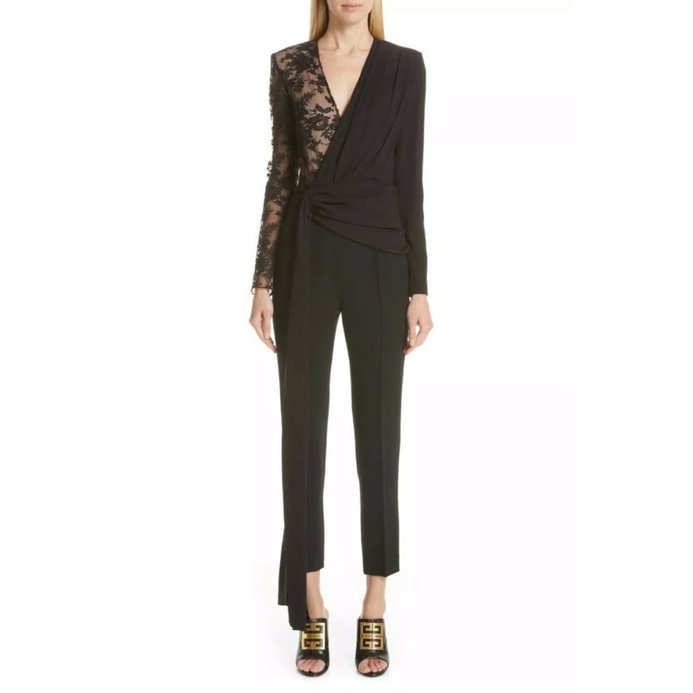 🖤 GIVENCHY Romantic Lace Draped Jumpsuit 44/12 - Picture 3 of 12